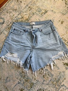 Abercrombie & Fitch Light Wash Denim Shorts-the loose curve love high rise